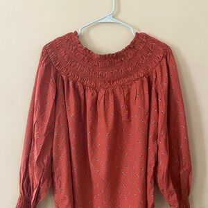 Universal Thread Rust Smocked Blouse